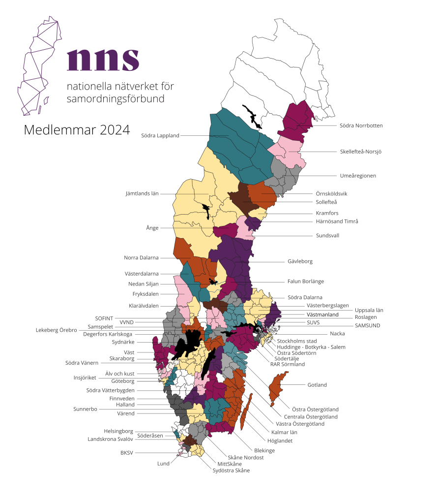 Karta över NNS Medlemsförbund 2024